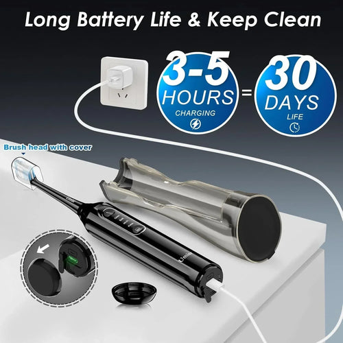 Electric Toothbrush with Water Flosser Combo, Cordless flossing Toothbrush